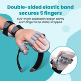 Stroke Hand Brace Splint for Straightening Fingers with 5 Fingers Resting Support,Prevent Fingers Curling, Dupuytren's Contractures, Hand Spasms, Fit Right & Left, Men & Women - L