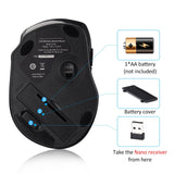 LODVIE Wireless Mouse for Laptop, 2400 DPI Wireless Computer Mouse with 6 Buttons,2.4G Ergonomic USB Cordless Mouse,18 Months Battery Life Mouse for Laptop PC Mac Computer Chromebook MacBook - Black