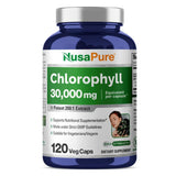 NusaPure Chlorophyll 30,000mg Equivalent per Capsule 120 Vegetarian Caps (Non-GMO, Gluten Free)