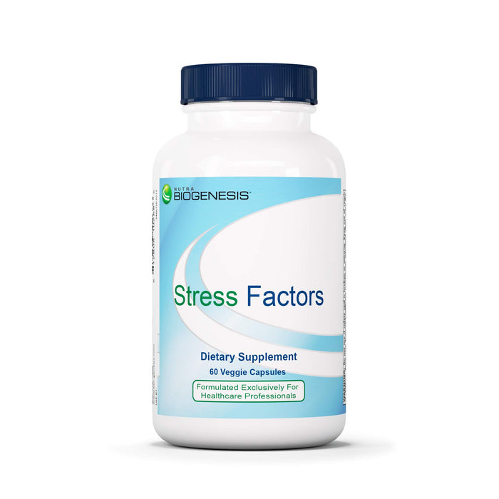 Nutra BioGenesis Stress Factors - Mineral Supplement with Vitamin B6, L-Theanine & GABA - Dietary Supplement to Support Neurotransmitter Health - Supports Healthy Mindset - 60 Capsules