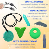 Chewy Necklaces for Sensory Kids, Silicone Chewy Necklaces for Boys and Girls with Autism, ADHD, SPD, Chewing, Oral Motor Therapy Toy