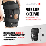 Azmec Straight Leg Brace Tri-Panel Orthopedic Knee Immobilizer 12" Long Adjustable Side Panels Knee Splint – Lightweight Universal Leg Brace for Teenager, Women and Men - Black