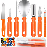 Pumpkin Carving Kit,Halloween Decorations Stainless Steel Pumpkin Carving Tools,Pumpkin Carving Kit for Kids Adults,Carver Tool with Box and Halloween Stickers,Family DIY Carving Pumpkins Gift (7PCS)