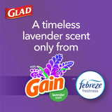 Glad ForceFlex Tall Kitchen Trash Bags, 13 Gal, Gain Lavender with Febreze, 110 Ct (Pack May Vary)