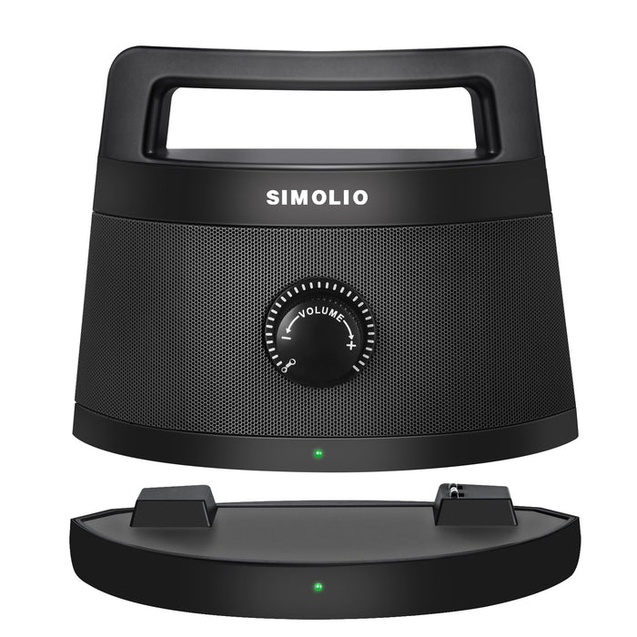 SIMOLIO Wireless Speakers for TV, Top-Grade Portable Clarifying Dialog TV Speaker for Seniors & Hard of Hearing & Elderly, Prime Wireless TV Speakers for Optimal TV Sound No Blaring TV Volume, Black