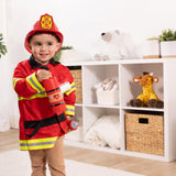 Melissa & Doug Fire Chief Role Play Costume Dress-Up Set Pretend Fire Fighter Outfit With Realistic Accessories, Firefighter Costume For Kids And Toddlers Ages 3+