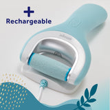 Amope Pedi Perfect Pro Wet & Dry Electric Foot File Callus Remover Kit, Waterproof, Rechargeable, Pedicure Tool for Feet, Removes Hard, Dead Skin, Feet Scrubber w/ Diamond Crystals, w/ 3 Roller Heads