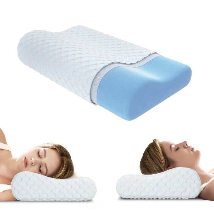 Neck Pillow Memory Foam Contour Pillow for Pain Relief Cervical Pillow for Sleeping, Orthopedic Pillow for Neck and Shoulder Pain, Ergonomic Pillow for Side Back Stomach Sleeper-Soft