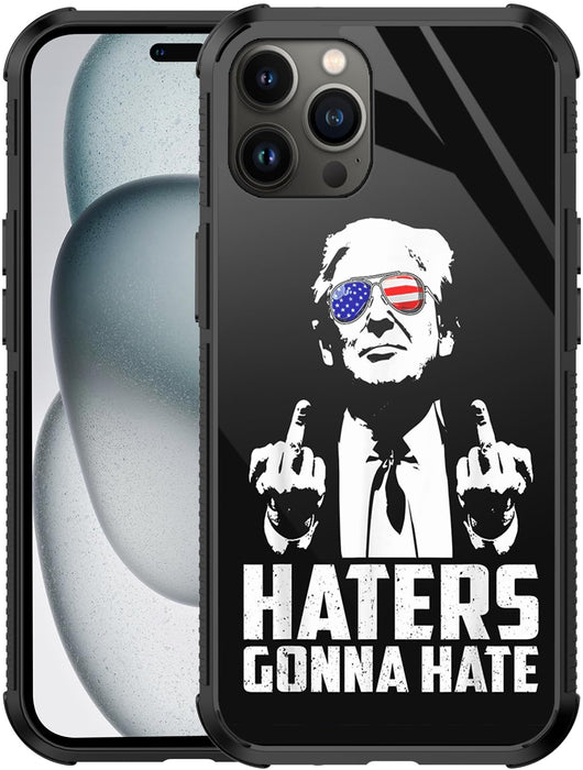 TMENGTANG Case Compatible with iPhone 14 Pro Max,Haters Gonna Hate President Trump for Boy Men [Shockproof Corners] [Anti-Scratch] Military Grade Protective Case for iPhone 14 Pro Max