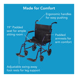 Carex Transport Wheelchair With 19 inch Seat - Folding Transport Chair with Foot Rests - Foldable Wheel Chair and Lightweight Folding Wheelchair for Storage and Travel