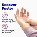 Metacarpal Finger Splint Hand Brace | Pinky Finger Splint For Boxer Fractures, Broken Ring Finger | Little Finger Cast, Trigger Finger Immobilizer Straightener, Ulnar Gutter Splint Support | LEFT L/XL