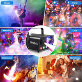 MOSFiATA Fog Machine with Disco Ball Lights 600W Smoke Machine with RGB LED Lights, 2300 CFM Spray, Remote Control, Perfect for Halloween, Christmas, Wedding, Party, Club, DJ Stage Effect