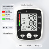 Blood Pressure Monitor Digital BP Monitor Rechargeable BP Machine with 2x99 Readings Memory Large LCD Display Voice Broadcast Portable Carrying Case