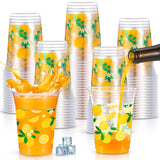 Blulu 60 Pcs Lemon Hawaiian Luau Party Plastic Cups Bulk 16 oz Lemon Disposable Cups Summer Tropical Party Plastic Cups Hot Cold Drinks Cups for Summer Party Decorations Supplies (Lemon)