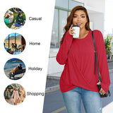 HOTGIFT Womens Christmas Red Tunics Top Long Sleeve Casual T-Shirts Crewneck Sweaters Blouse X-Large