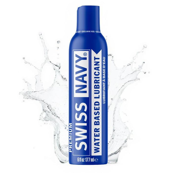 Swiss Navy Premium Water Based Lubricant, 6 Ounce Personal Non Sticky Lube for Men, Women & Couples Long Lasting Unscented Paraben Free