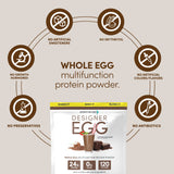 Designer Wellness, Designer Egg, Natural Egg Yolk & Egg White Protein Powder, Keto and Paleo Friendly, Low Calorie, Less Fat and Cholesterol, Dutch Chocolate, 12.4 Ounce