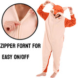 COSUSKET Snug Fit Unisex Adult Onesie Pajamas, Flannel Cosplay Fox One Piece Halloween Costume Sleepwear Homewear