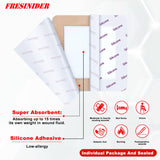 FRESINIDER Silicone Foam Dressing with Adhesive Border – Wound Dressing Bandage – Silicone Foam Pad – Pack of 10 – 5 x 5 Inches Large Waterproof Bandages – Self Adhesive Wound Care and Dressings