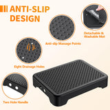 Ronlap One Step Stools for Adults, Portable Safety Step Platform for Seniors Small Plastic Bedside Step Stool Mobility Wide Step Stools Elderly Assistance for Shower Bed Car Stair Outdoor, Black-Black