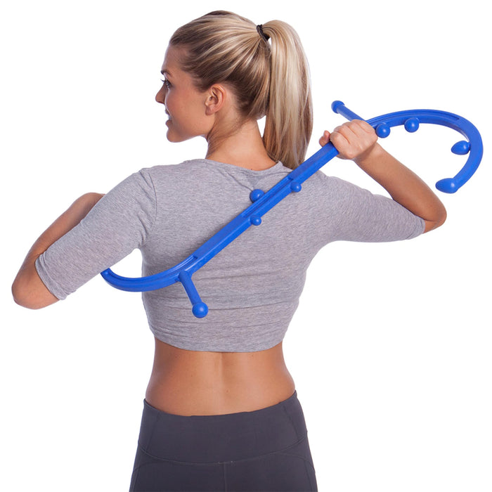 Body Back New Buddy Elite (Blue 2.1) – USA Made – Trigger Point Massage Tool, Shoulder Neck Back Handheld Massager, Manual Massage Cane, Hook, Muscle Knot Remover with Instructions, Patented
