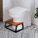 OugeWood Toilet Stool Poop Stool, Load Bearing 660LB Bathroom Toilet Stool Squat Adult 7" Wooden Metal Squatting Poop Stool Portable Potty Stool Toilet Assistance Steps Stool for Kids Seniors Patented