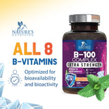 B Complex Vitamins with Vitamin B1 B2 B3 B6 B12 C & Folic Acid - Supplement for Energy, Immune, & Brain Support - Super B Vitamin Complex for Women & Men, Made with Folate - 120 Vegetarian Capsules