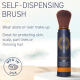 Brush On Block SPF 30 Mineral Powder Sunscreen, Touch of Tan, Refillable, Broad Spectrum, Water Resistant Face Protection, For All Skin Types, Subtle Hint of Color, Reef Friendly, Mfg in USA