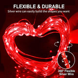 JMEXSUSS 8 Pack 50 LED Fairy Lights Battery Operated String Lights, 16ft Red Twinkle Fairy Lights Indoor Outdoor Waterproof for Mason Jars Bedroom Party Wedding Christmas Decorations