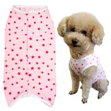 Dog’s Recovery Suit Post Surgery Shirt for Puppy, Wound Protective Clothes for Little Animals(Pink Stars-m)