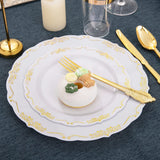 LIYH 350pcs Gold Plastic Dinnerware set, Gold Plastic Plates with Gold Edges Includes Gold Disposable Plates, Gold Plastic Silverware, 10 oz Gold Cups, Gold Napkins for Wedding, Bridal Shower