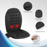 COMFIER Massage Seat Cushion with Heat, Vibration Back Massager for Chair, Red Light Heated Massage Chair Pad, Memory Foam Chair Massager Pad, Seat Warmer Massager, Christmas Gifts for Women Men