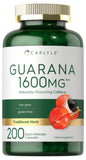 Guarana Extract Capsules | 1600mg | 200 Count | Non-GMO, Gluten Free Extract | Naturally Occurring Caffeine | by Carlyle