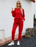 Lounge Sets for Women 2 Piece Outfits Christmas Matching Pajamas Sets Fashion Red M