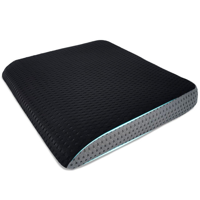 AEROiVi Large Seat Cushion, 2.7 Inch Thick Office Chair Cushion with 3D Mesh Padding, Wedge and Handle Design for Car Seat, Wheelchair, Bleacher, Easy to Clean