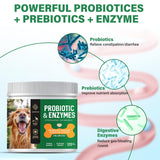 Probiotic for Dogs, Probiotic Chews for Dogs with Digestive Enzymes, Dog Probiotics for Yeast, Itchy Skin and Itchy Ears, Freshen Breath, Support Bowel, Immune, Digestive Health