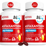 Astaxanthin Supplements 24mg, 5 Month Supply - Coconut MCT Oil, Fresh Microalgae Source w/Grape Seed Oil, Ashwagandha - Antioxidants for Healthy Skin, Eyes, Joints, Non-GMO & Gluten Free, 150 Softgels