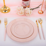 DaYammi 60PCS Pink Plates,Disposable Pink Plastic Plates With Glitter,Granite Plastic Plates,Heavy Duty Pink Party Plates Include 10.25inch Dinner Plates,7.5inch Dessert Plates for Party