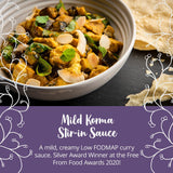 BAY'S KITCHEN Low FODMAP Mild Korma Stir-in Sauce, Indian Curry Ready To Cook Sauce, Gluten-Free, IBS-Friendly and suitable for Vegans (260g)