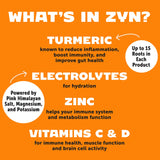 ZYN Electrolytes Powder Hydration Packets with Vitamins, Zinc & Turmeric Curcumin for Gut Health, Immune Support, Recovery, Low Sugar Packets with Piperine, Variety, 32 Pack
