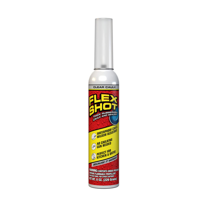 FLEX SHOT Rubber Adhesive Sealant Caulk, 8-oz, Clear