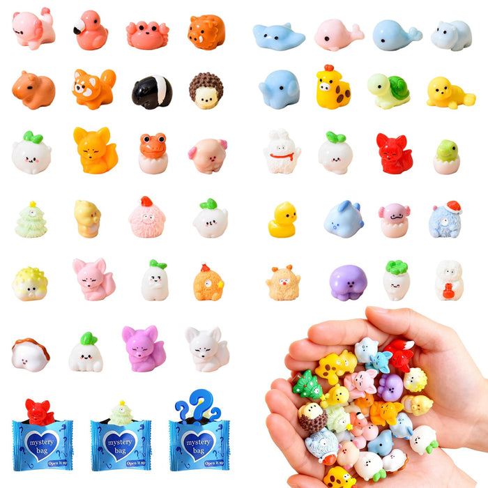 Mini Glow In The Dark Animal Resin Models, Resin Animals Mystery Bags, Individually Wrapped Blind Bags Tiny Animal Figurines, Collectible Mini Animals For Fairy Garden, DIY Crafts (100, B-Animal)