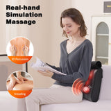 Back Massager with Heat, Percussion & Shiatsu 2-in-1 Massager for Lower Back Pain Relief, 3D Deep Tissue Kneading Massage Pillow for Back, Waist, Leg, Foot Relax, Gifts for Women Men
