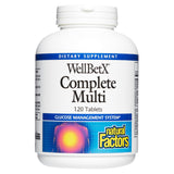WellBetX Complete Multi by Natural Factors, Supports Healthy Carbohydrate Metabolism, 120 tablets, 120 Tablets