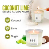 All-Natural Scented Soy Candle | Coconut Lime | A Blend of Coconut, Lime, and Suger | Large Eight Ounce Single Wick Candle | Long Burn time | Includes Bamboo Lid and Gift Box | HHI Candles