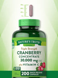 Cranberry Concentrate Plus Vitamin C | 30,000mg | 200 Quick Release Capsules | Non-GMO & Gluten Free Supplement | by Nature's Truth