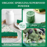 VELOTO Spirulina Powder Organic, Organic Spirulina Superfood Powder, Natural Antioxidants & Vitamins Supplement, Pure Vegan Protein for Immune Support, Non-GMO. Gluten-Free, 1 Pound (16 Ounce)
