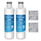 Waterdrop LT1000PC ADQ747935 Refrigerator Water Filter and Air Filter, Replacement for LG® LT1000P®, LMXS28626S, LFXS26973S, LFXS26596S, LFXS28596S, ADQ74793501, ADQ74793502 and LT120F®, 2 Combo