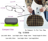 HIGHLIKE 3-Pack Hard Cases Folding Reading Glasses, Pocket Wallet Purse Compact Spring Hinge Readers, Transparent Clear Lens 3 Pairs Black 2.5 x