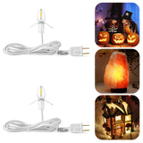 Meconard Accessory Cord with C7 LED Light Bulb, 6ft Cord with On/Off Switch for Christmas Village House, Halloween Pumpkin, Blow Mold, Night Lights, Holiday Ceramic Trees, Craft Projects, 2 Pack